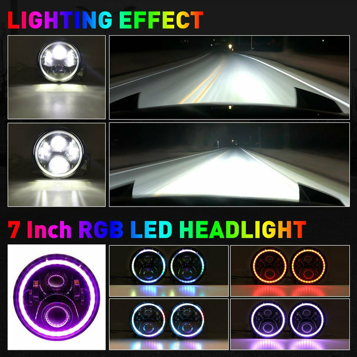 RGB Halo Headlights & RGB Halo Fog Lights Combo for Jeep Wrangler TJ/ JK | American Modified