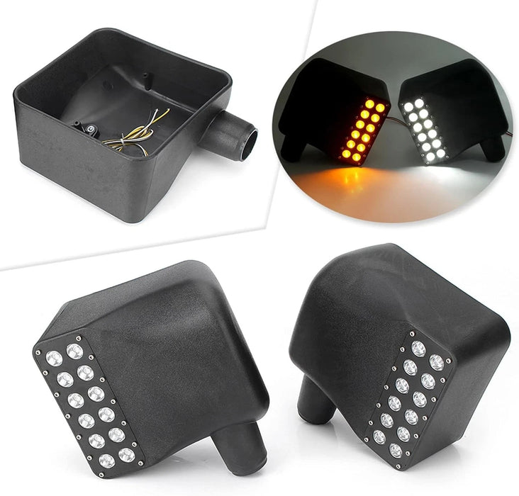 Side View Mirror Housing with LED Light for 07-18 Jeep Wrangler JK JKU | American Modified