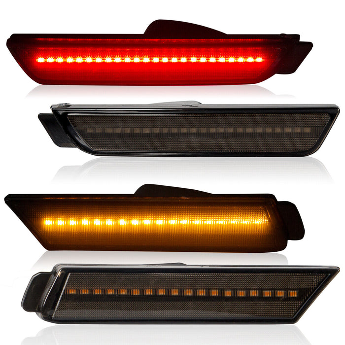 4PCS Smoked LED Bumper Side Marker Lights for 2010-2015 Chevrolet Camaro丨American Modified