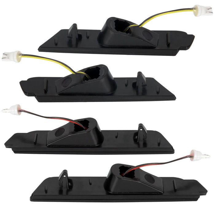 4x Smoked Lens LED Side Marker Lights For Chevrolet Camaro 2010-2015 - Front & Rear