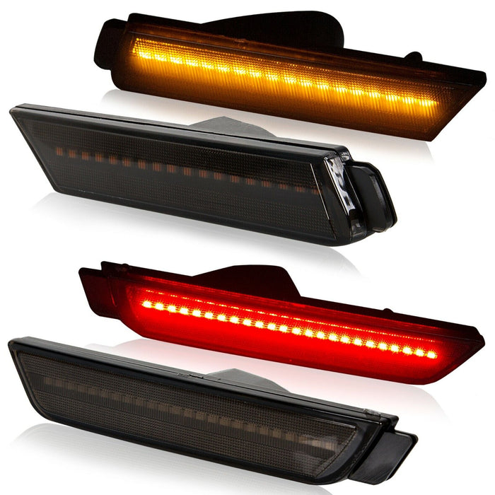 4PCS Smoked LED Bumper Side Marker Lights for 2010-2015 Chevrolet Camaro丨American Modified