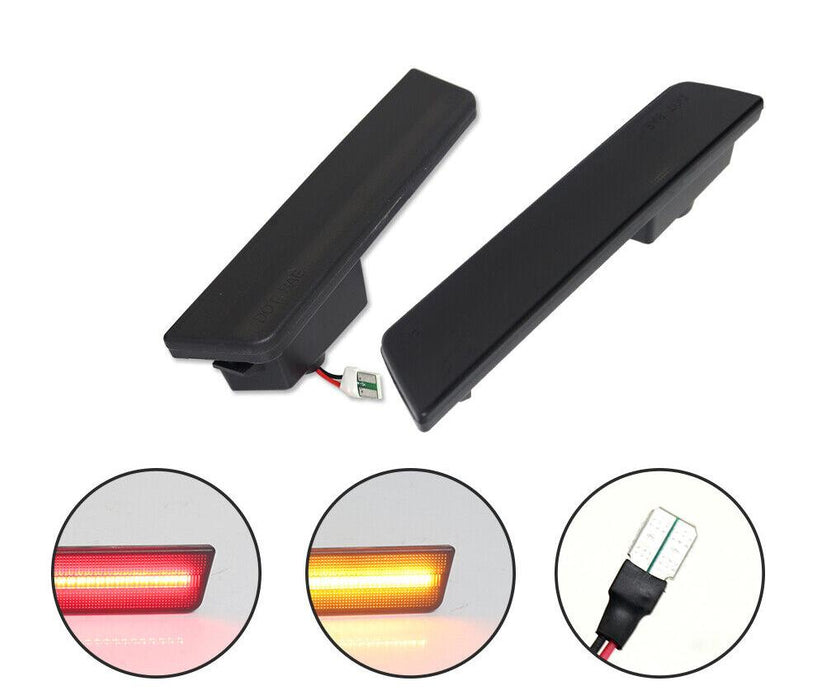 Smoked Front Amber Rear Red LED Side Marker Lights for 2008-2014 Dodge Challenger丨American Modified