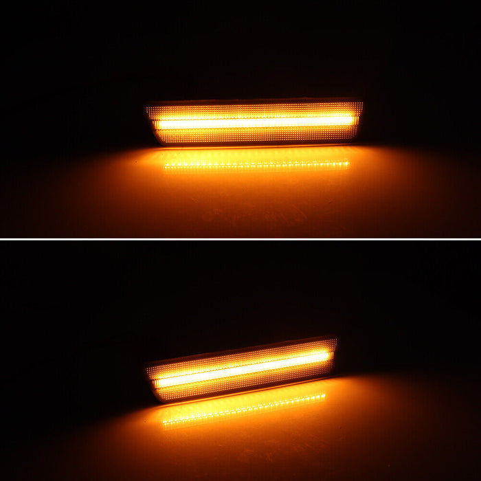 Smoked Front Amber Rear Red LED Side Marker Lights for 2008-2014 Dodge Challenger丨American Modified