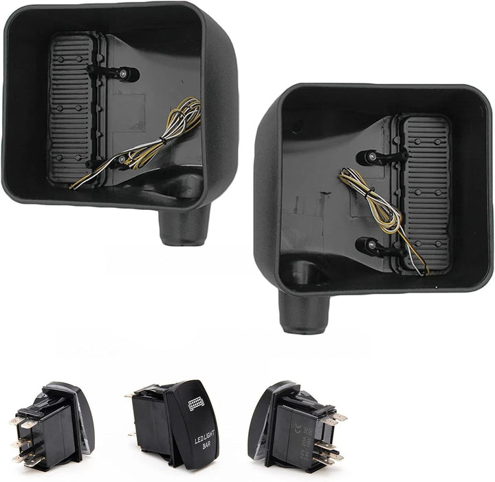 Side View Mirror Housing with LED Light for 07-18 Jeep Wrangler JK JKU | American Modified