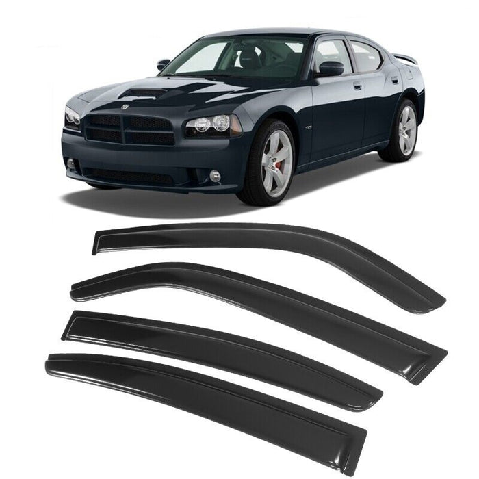Smoke Tinted Window Visors for 2006-2010 Dodge Charger丨American Modified