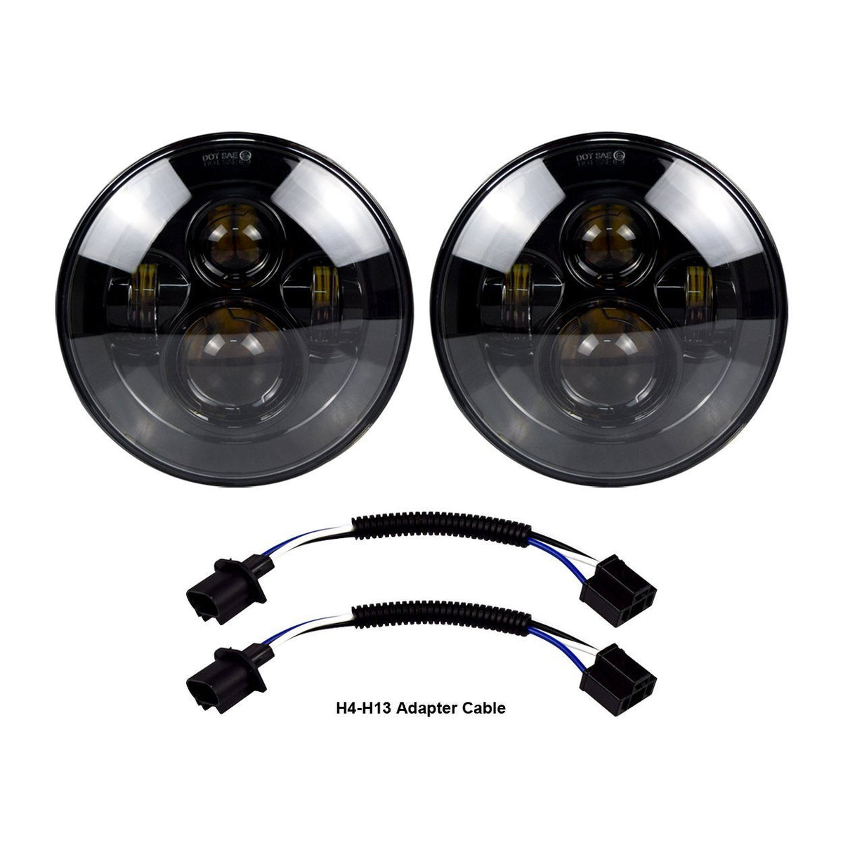 American Modified Smoked Lens LED Headlights for 97-18 Jeep Wrangler TJ ...