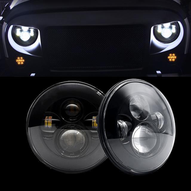 Smoked Lens LED Headlights for 97-18 Jeep Wrangler TJ/ JK (DOT Approved)| American Modified