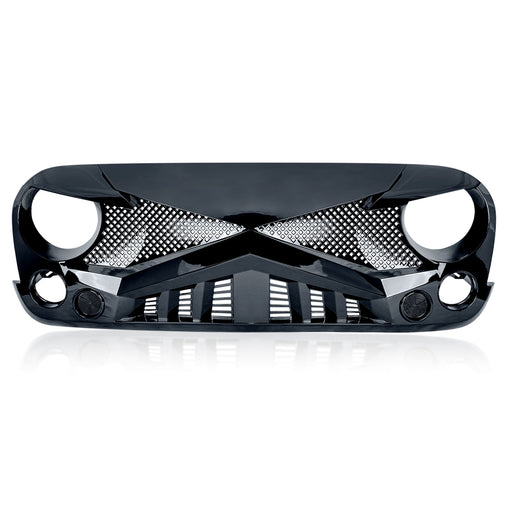 Hawke Grille - Glossy Black for 07-18 Jeep Wrangler JK| American Modified