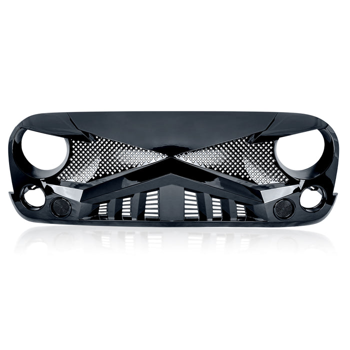 Hawke Grille - Glossy Black for 07-18 Jeep Wrangler JK| American Modified