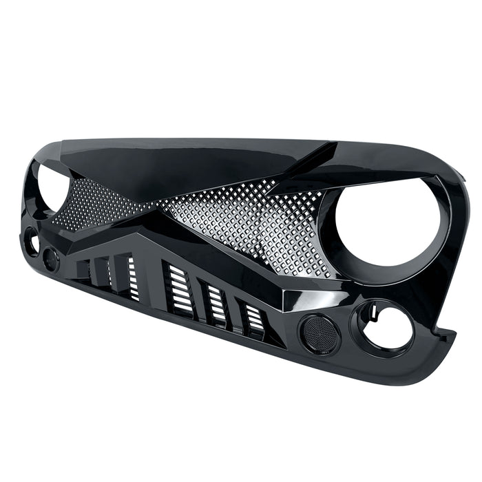 Hawke Grille - Glossy Black for 07-18 Jeep Wrangler JK| American Modified