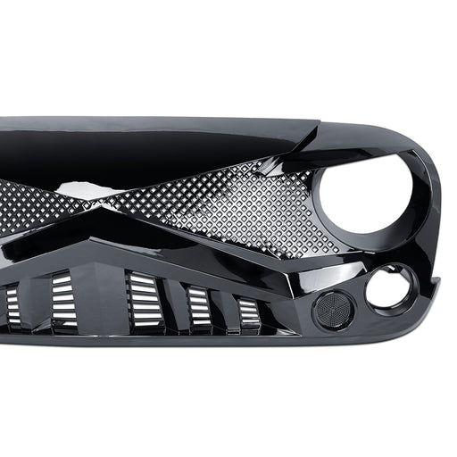 Hawke Grille - Glossy Black for 07-18 Jeep Wrangler JK| American Modified