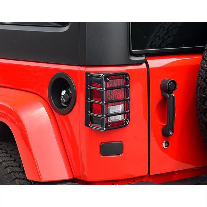Black Euro Tail Light Covers (11-18 Jeep Wrangler JK/ JKU) Light Guards & Light Covers AMERICAN MODIFIED 