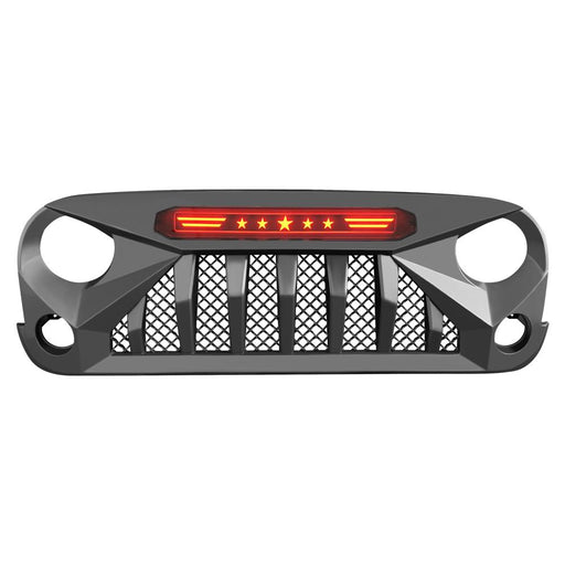 thumbnail image 2 of Glossy Black Hawke Style Grille For 2007-2018 Jeep Wrangler JK JKU Front Bumper 2 of 5
