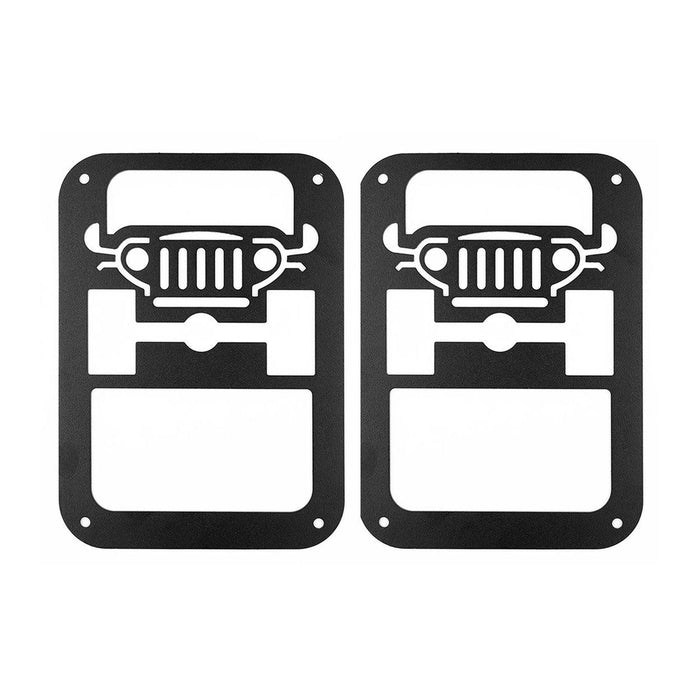 JEEP GRILLE STYLE Tail Light Guards (07-18 Jeep Wrangler JK/ JKU) Light Guards & Covers AMERICAN MODIFIED 
