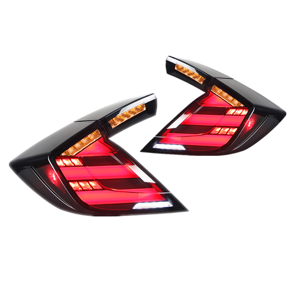 Sequential Reflector LED Brake Light Fog Lamp Fit Honda Civic Hatchback