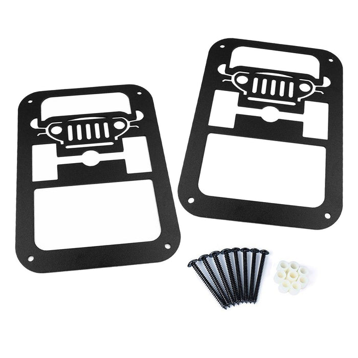 JEEP GRILLE STYLE Tail Light Guards (07-18 Jeep Wrangler JK/ JKU) Light Guards & Covers AMERICAN MODIFIED 