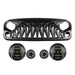 Shark Grille & Honeycomb Headlights & Amber Turn Signals Combo (07-18 Wranger JK/ JKU) Headlights Grille Combo AMERICAN MODIFIED 