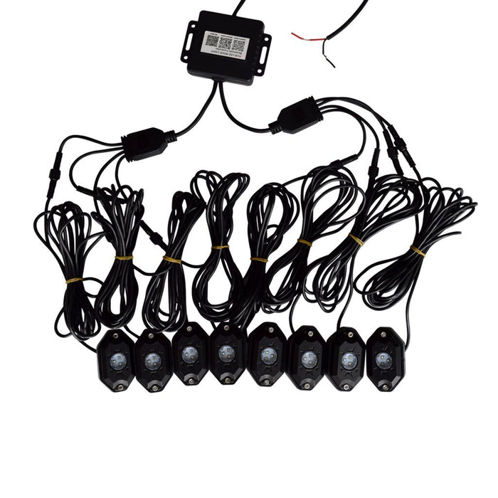 Bluetooth Shift RGB LED Rock Lights (87-18 Jeep YJ/ TJ/ JK) Rock Lights AMERICAN MODIFIED 