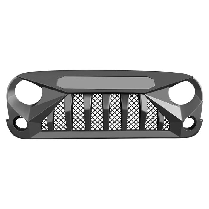 Gladiator Grille w/ Blue Star DRL (07-18 Jeep Wrangler JK) Grilles AMERICAN MODIFIED 