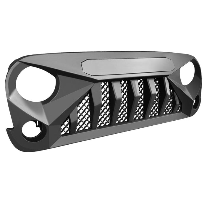 Gladiator Grille w/ Blue Star DRL (07-18 Jeep Wrangler JK) Grilles AMERICAN MODIFIED 