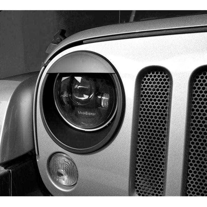Black Angry Eyes Head Light Bezels Cover (11-18 Jeep Wrangler JK/ JKU) Light Guards & Light Covers AMERICAN MODIFIED 
