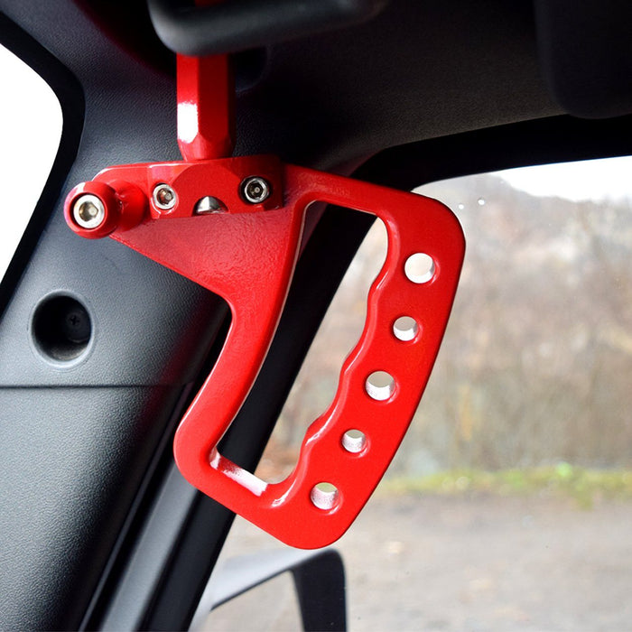 Aluminum Grab Handle - Front / Rear / Black / Red (11-18 Jeep Wrangler JK/ JKU) Grab Handles AMERICAN MODIFIED 