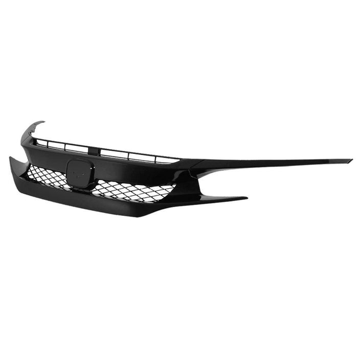 Knife Style Front Lips Chin Spoiler & Type R Style Grille Combo (16-18 Honda Civic) Body Kits AMERICAN MODIFIED 
