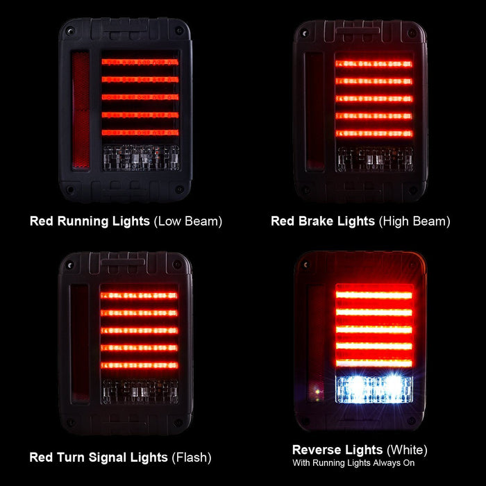 LED Horizontal Tail Lights (07-18 Jeep Wrangler JK/ JKU) Tail light AMERICAN MODIFIED 