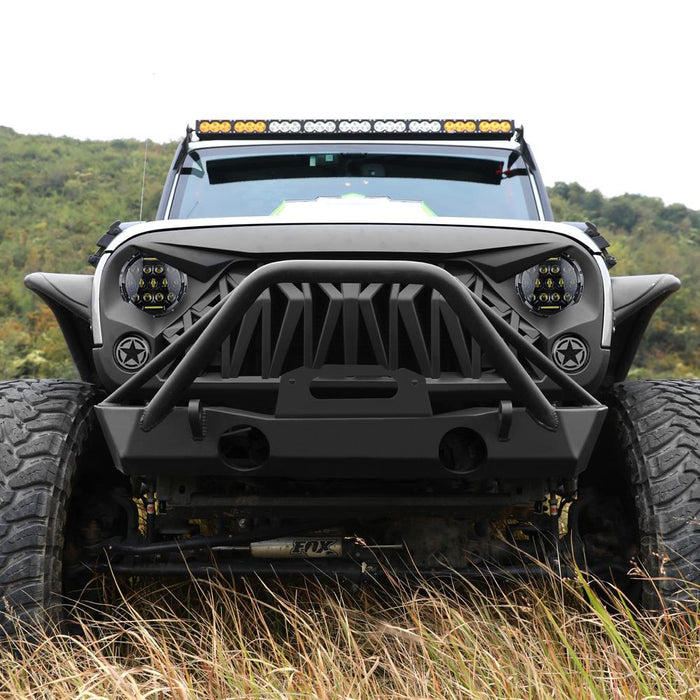 Shark Grille & Honeycomb Headlights & Amber Turn Signals Combo (07-18 Wranger JK/ JKU) Headlights Grille Combo AMERICAN MODIFIED 
