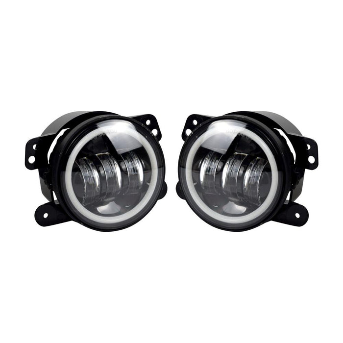 Shark Grille & Halo Headlights & Halo Fog Lights Combo (07-18 Wrangler JK/ JKU) Headlights Grille Combo AMERICAN MODIFIED 
