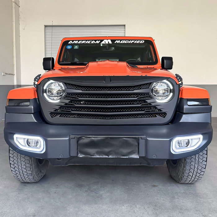 Tomahawk Grille - Matte Black for 18-23 Jeep Wrangler JL & Gladiator JT丨American Modified