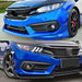 Knife Style Front Lips Chin Spoiler & Type R Style Grille Combo (16-18 Honda Civic) Body Kits AMERICAN MODIFIED 