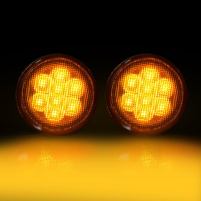 Halo Headlights & Shark Grille & Smoke Turn Signal Lights Combo (07-18 Jeep Wranger JK/ JKU) Headlights Grille Combo AMERICAN MODIFIED 