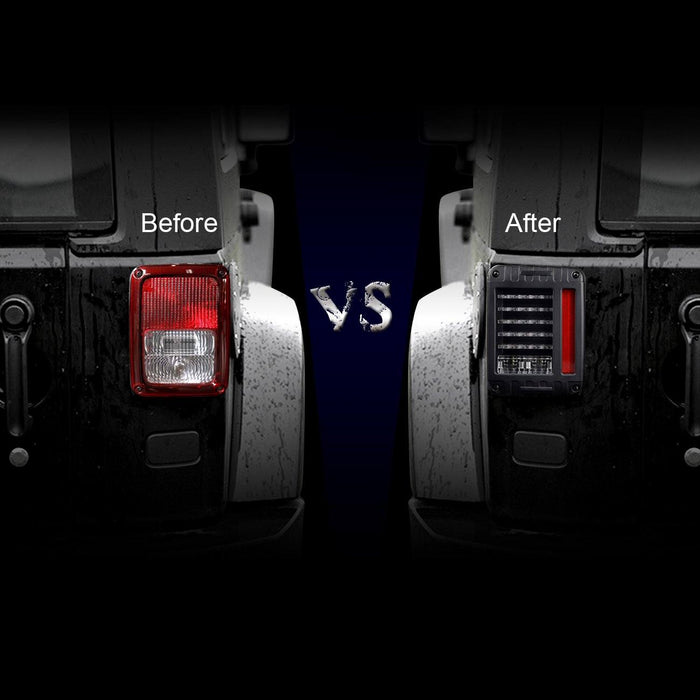 LED Horizontal Tail Lights (07-18 Jeep Wrangler JK/ JKU) Tail light AMERICAN MODIFIED 