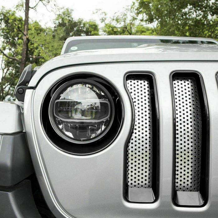 Front Headlight Cover Bezels for 18-22 Jeep Wrangler JL & Gladiator JT