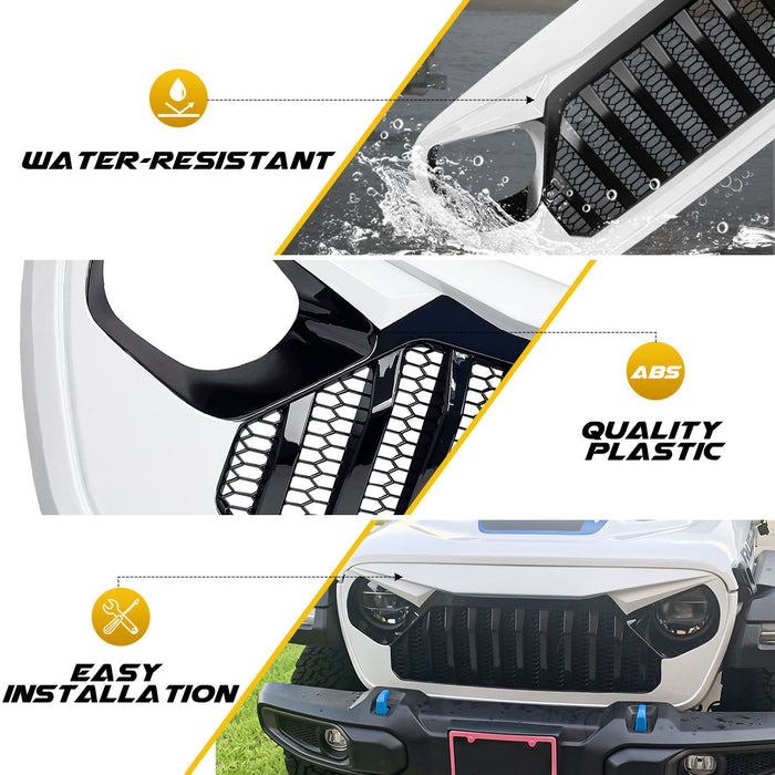 Gladiator Vader Grille w/ Mesh - Black & White for 18-22 Jeep Wrangler JL & Gladiator JT