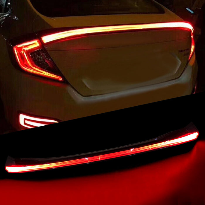 LED Rear Trunk Spoiler Center Brake Light For 2016-2021 Honda Civic 4Dr Sedan – Red Lens