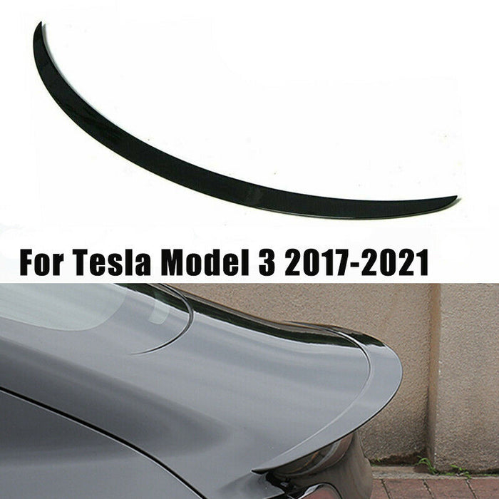 Rear Spoiler Trunk Wing - Glossy Black For 2017-2021 Tesla Model 3