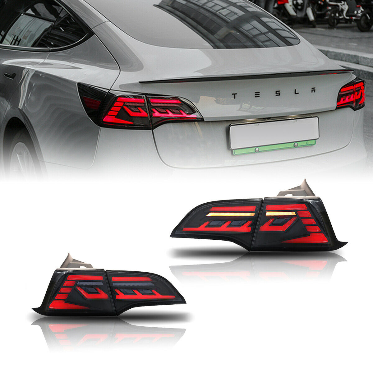 Smoked LED Tail Lights with Start up Animation For 2017-2021 Tesla ...